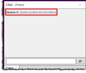 Comunica en el chat que quieres probar tu micro