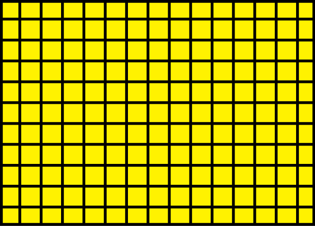 El ego representado por la cuadrícula sobre el Campo de la Conciencia, representada por el fondo amarillo.